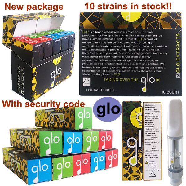 

GLO Vape Тележки 0,8 мл 1,0 мл Пустой Vape Pen картриджей Упаковка стекла густого масла Картридж Tank 510 Керамические ручки Wax атомайзер испарители