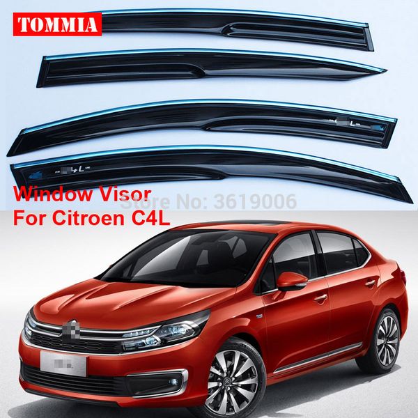 

tommia brand new for citroen c4l window visor shade vent wind rain deflector guards cover 4pcs/set