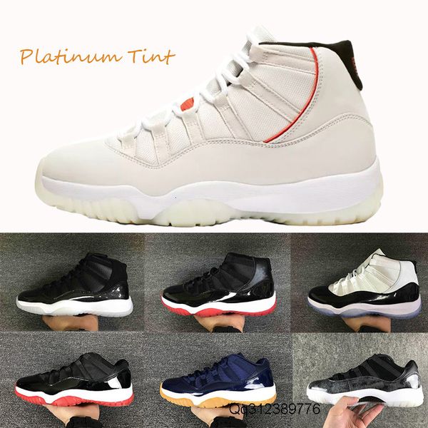 

11s new platinum tint basketball shoe men prom night women blackout gym red concord barons midnight navy space jam prm heiress sport sneaker