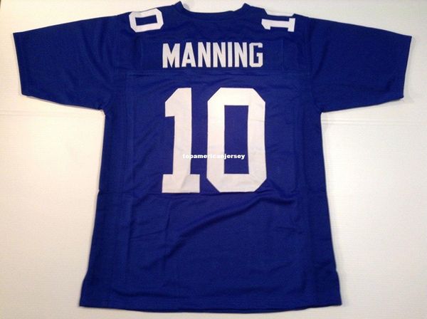 

retro custom sewn stitched #10 eli manning blue mitchell & ness jersey s-5xl,6xl men's football jerseys rugby, Black;blue
