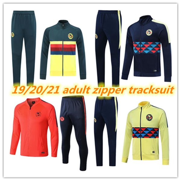 

2020 2021 mexico liga mx club america full zipper jacket tracksuit 20 21 club america soccer training suit jacket, Black