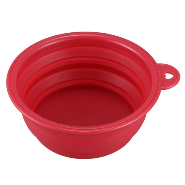 

dog pet travel silicone collapsible food water bowls,pink