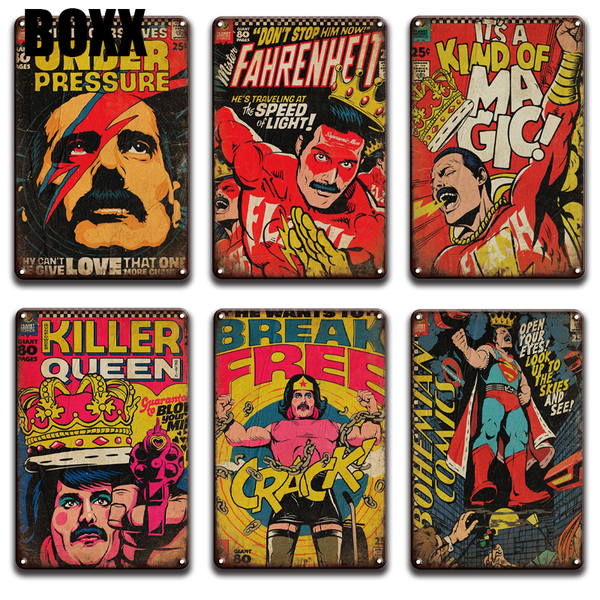 

королева рок-н-ролла ramones art плакат металлическая жестяная вывеска старинные джонни кэш плакат музыка бар кафе человек пещера украшения