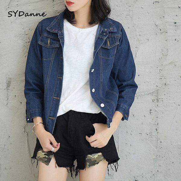 

sydanne long jeans coats women slim denim jacket femme elegant vintage frayed jackets outwear casacos feminino jacket women, Black;brown