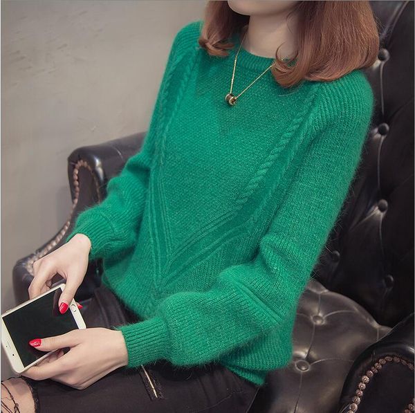 

women casual knitwear 2019 autumn pullover o round neck long sleeve fashion winter casual pullovers, White;black