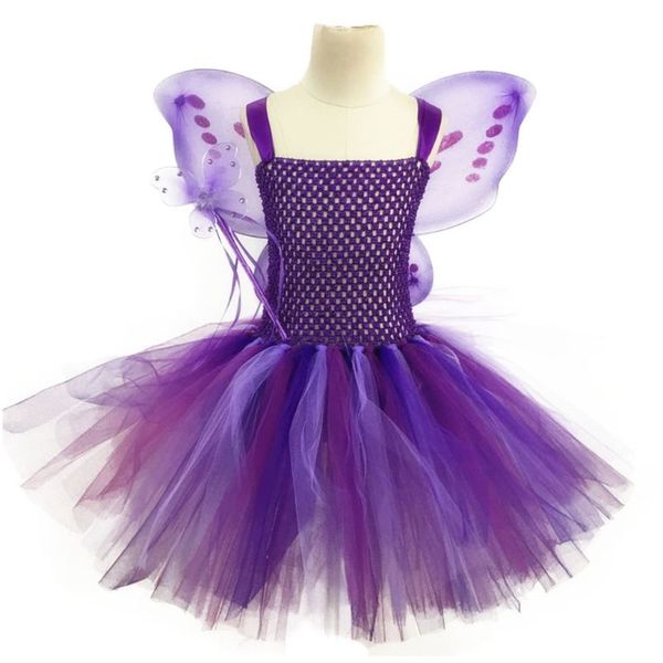 

toddler girls fairy costume set sleeveless tutu dress wings magic wand cosplay, Black;red