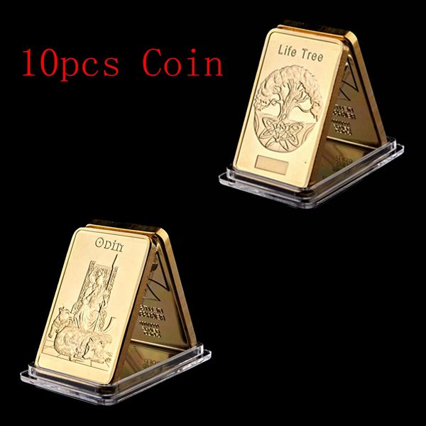 

10pcs Free Shipping Norse Mythology Odin Father Of The Gods Life Tree Gold Plated Bar Collection