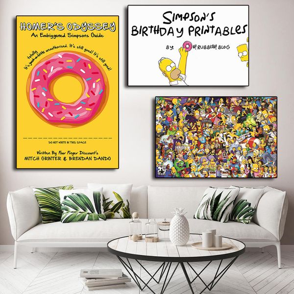 2019 The Simpsons Bart Lisa Marge Homer J Print Picture Modular Paintings For Living Room Poster On The Wall Home Kids Room Decor From Iwallart 6 33