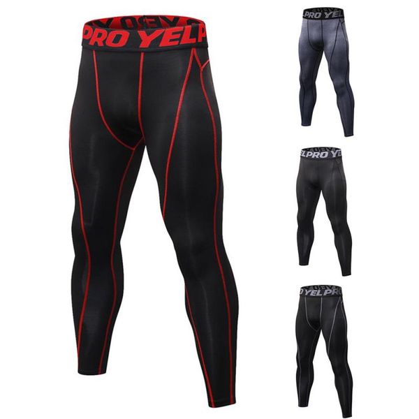 

running tights men sports leggings sportswear long trousers yoga pants winter fitness compression quick-drying pants, Black;blue