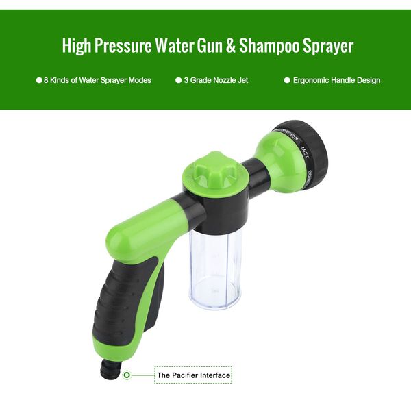 

meterk portable high pressure shampoo sprayer 3 grade nozzle jet car washer foamer cleaning gun automobiles wash tools green