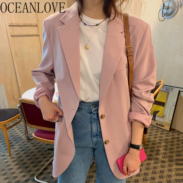 

oceanlove розовый управление леди женщины блейзеры осень elegant работа мода blazer feminino 2020 осень ropa de mujer сыпучие 17417, White;black