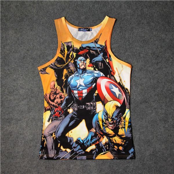 

Avengers Men Summer Quick Dry 3D Print Vest Fashion Style Crew Neck Sleeveless Tshirts Causel Clothing