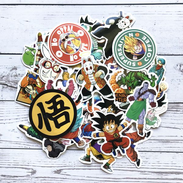 

100 pcs/lot anime dragon ball stickers super saiyan goku sticker for car lapskateboard pad bicycle phone diy notebook decal