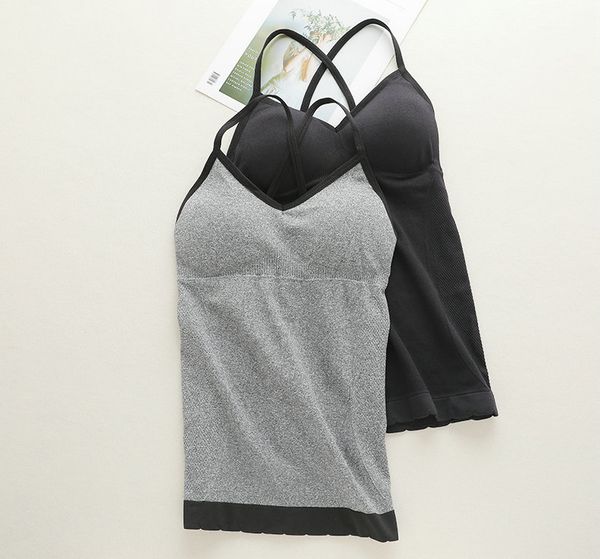 

women seamless cross beauty back bra long underwear with chest pad explosion section wrapped chest tube women vest, Black;white