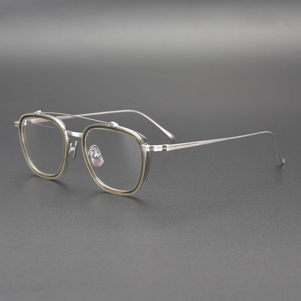

titanium glasses frame men vintage retro square eyeglasses myopia optical prescription eyewear frame spectacle frames man oculos, Black