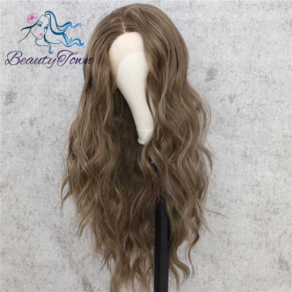 

beautytown black ombre brown color heat resistant hand tied cosplay synthetic lace front party wigs for women masquerade makeup