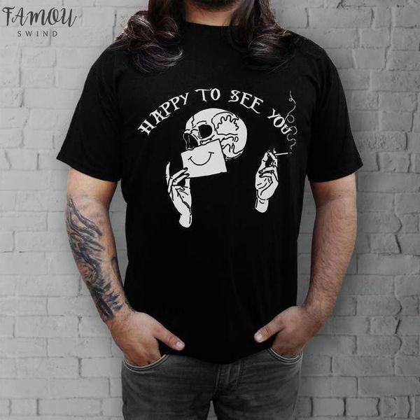 

рады видеть вас в готическом тенниска женщины эстетическая grunge graphic мужской моды halloween tee top tshirt drop доставка, White