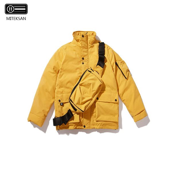 

2019 loose hooded clothes popular winter warm parkas jackets for men coats with backpack design casual thick padded jackets, Black;brown