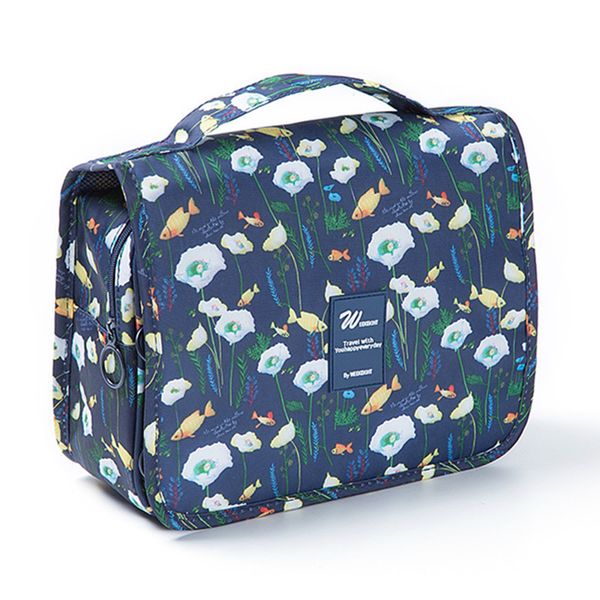 

women printing cosmetic wash bag bathroom hanging waterproof travel toiletry make up cases box organizer makeup storage pouch