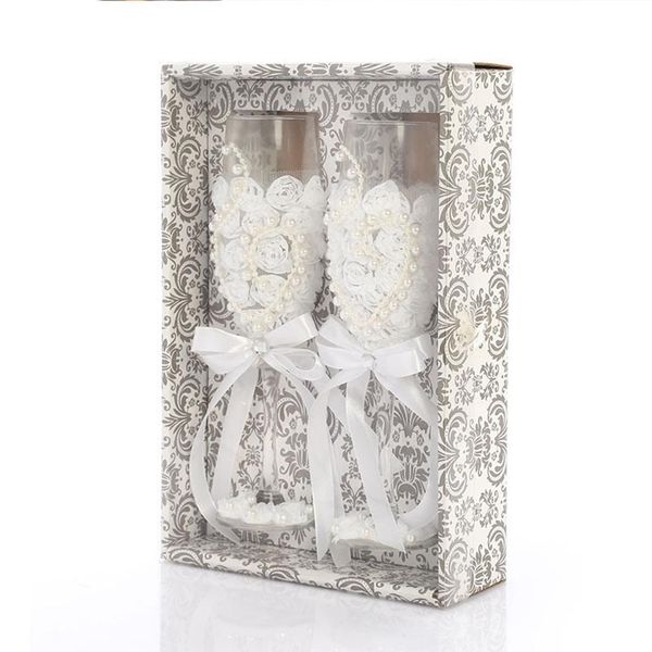 

1 set crystal champagne glasses wedding toasting flutes glass goblet with shiny rhistones wedding party home decoration wine bar