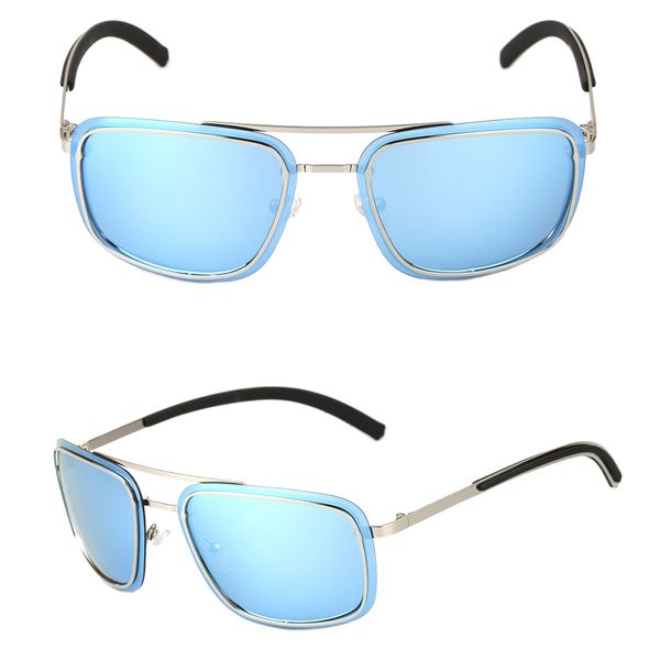 

1821 double bridge polarized metal rimless sunglasses