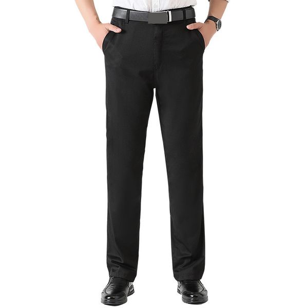 

mrmt 2019 brand spring summer men's trousers cotton thin high waist straight barrel loose pants for male casual trousers, Black
