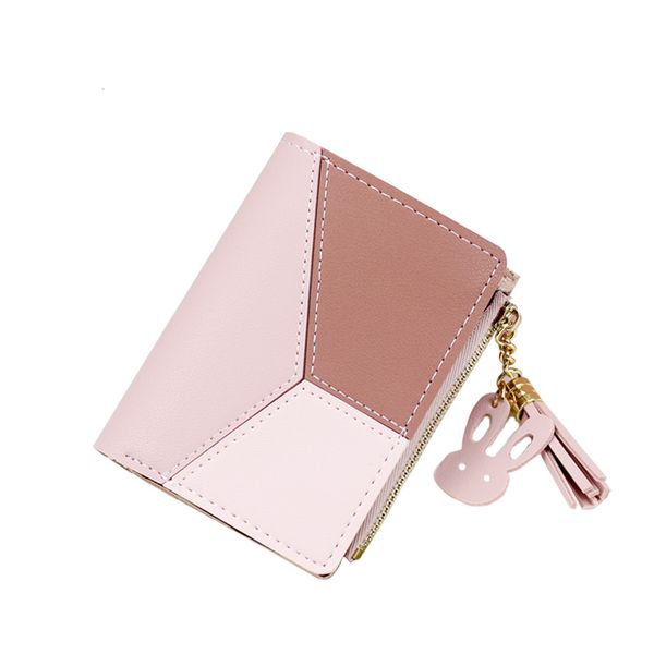 

short women wallets zipper purse patchwork slim coin pocket purse women wallet cards holders wallets designer, Red;black