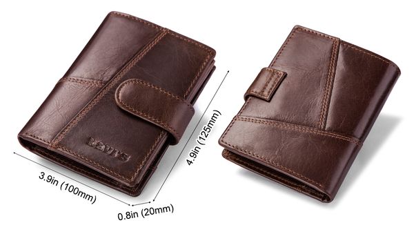 

genuine cow leather men wallet crazy horse coin purse portomonee walet portfolio cuzda mini card holderfashion, Red;black