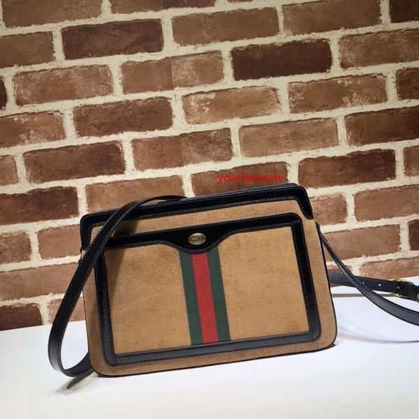 

2020 brand design letter ribbon metal buckle shoulder bag deerskin leather woman 523354 large messenger bag