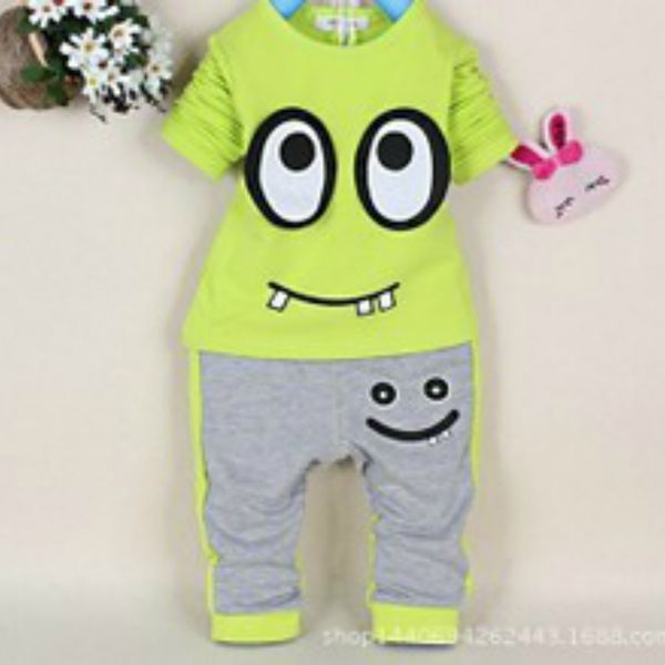 

spring baby boys girls clothing sets autumn casual cute cartoon print long sleeve t shirt + pant 2pcs sport suits kids clothes, White