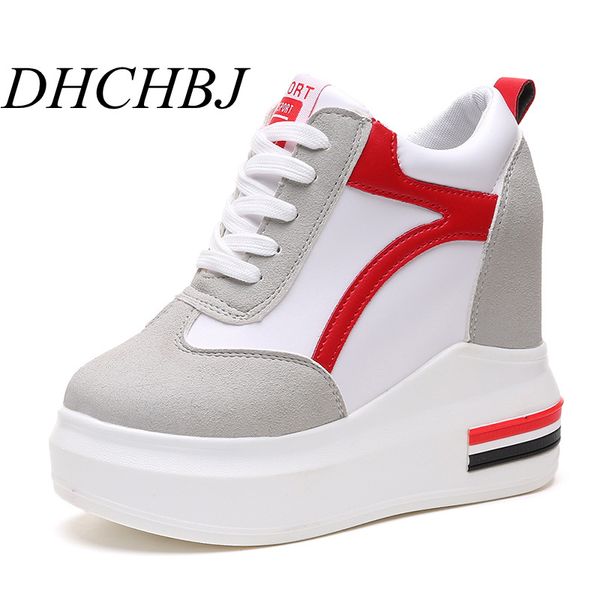

women sneakers 2020 spring autumn high heels ladies casual shoes women wedges platform shoes female thick bottom trainers, Black