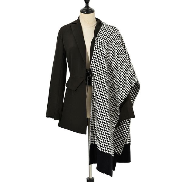 

women's suits & blazers [ewq] 2021 autumn winter open stitch flare sleeve black woemn patcwork striped korean women coat fashion ql404, White;black