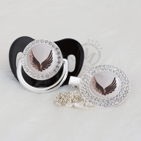 

miyocar gold elegant wing beautiful gold bling pacifier and pacifier clip bpa dummy bling bpa gwg-1