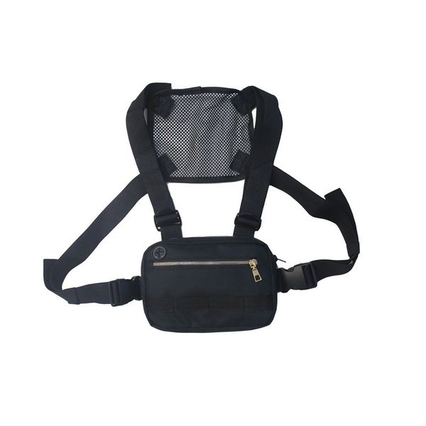 

small hip hop streetwear vest chest bag for men functional waist packs adjustable pockets waistcoat fashion chest rig