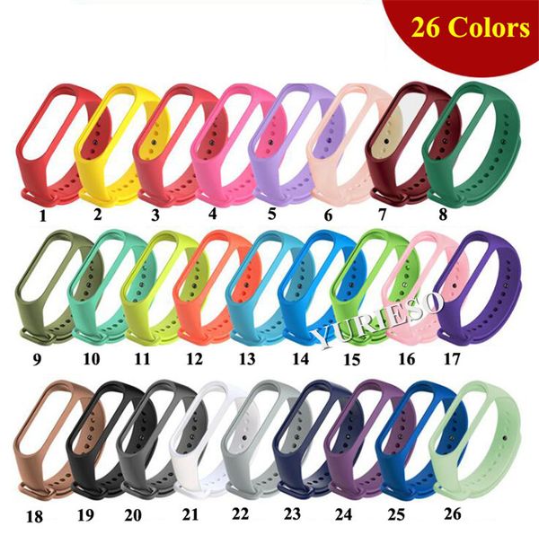 

200pcs for xiaomi mi band 3/4 strap barcelet colorful silicone strap for miband 4 replacement smart band accessories for mi band sale