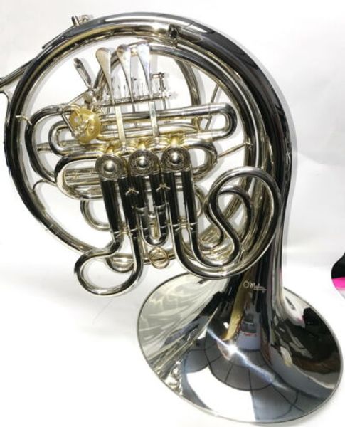 

wholesale 4 key double french horn silver lacquer f/bb brass body with case ing