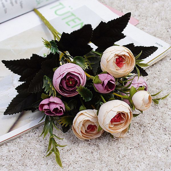 

1 bunch rustic retro rose wedding home decor flower artificial flowers fake