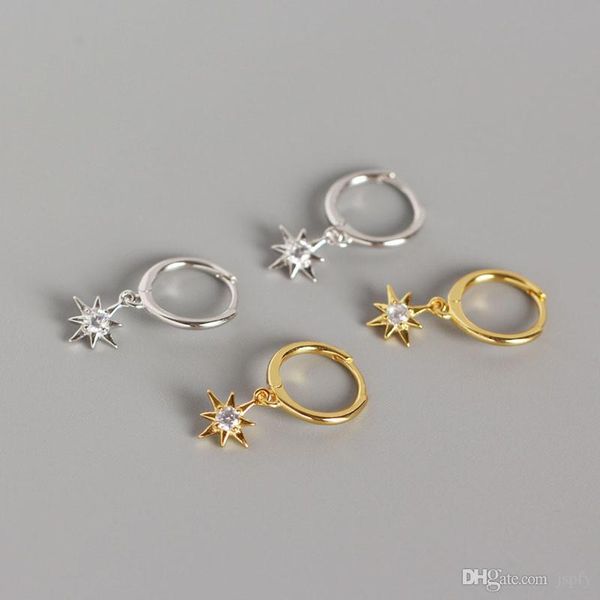 

новый 100% 925 sterling silver mini циркон star подвеска малый серьги стержня для женщин fine jewelry белое золото / 18k gold color