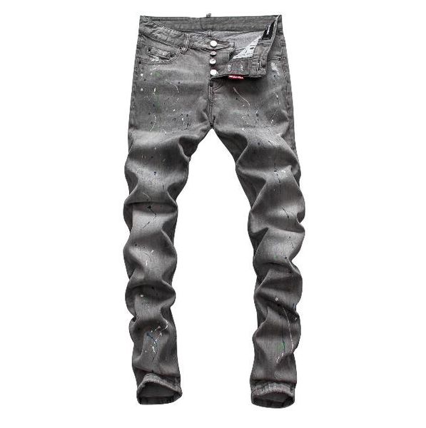 

2020 new european and american men's shabby shabby motorcycle jeans slim fit motorcycle jeans for men's fashion designer hip hop j, Blue