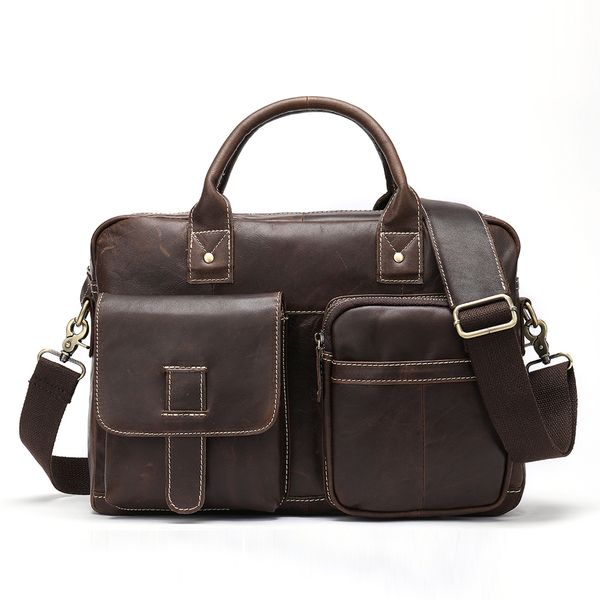 

men's briefcase bag men's genuine leather bags male 14inch business lapbag for men briefcases computer bags