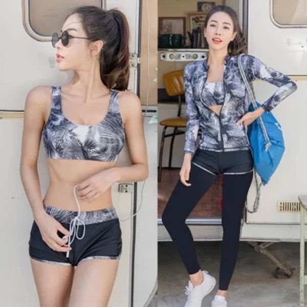 

l7vwz quick-drying jellyfish long-sleeved beach surfing sunscreen suit professional women's four-piece set of 4 four-piece swimsuit spl, White;black