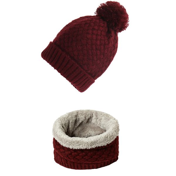 

2019 winter knit scarf set snood neck scarves beanie hat women thermal fur ring mask men fleece scarfs, Blue;gray