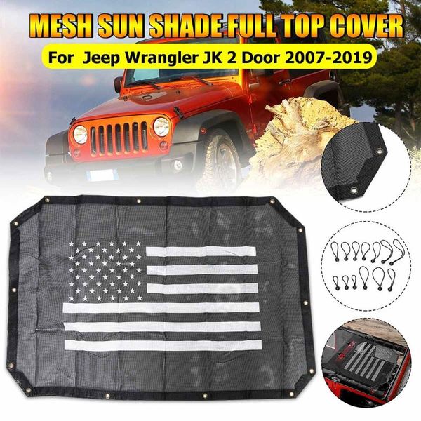 

110x70 cm car roof mesh sunshade cover uv sun protection for for jk 2 door 2007-2019 car accessories styling