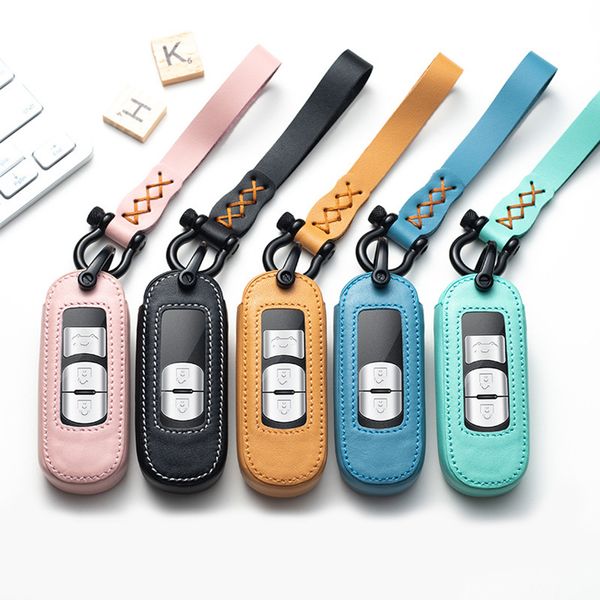 

leather remote smart car key case for 2 3 5 6 8 cx5 cx7 cx9 m2 m3 m5 m6 gt keychain keyring key holder cover bag