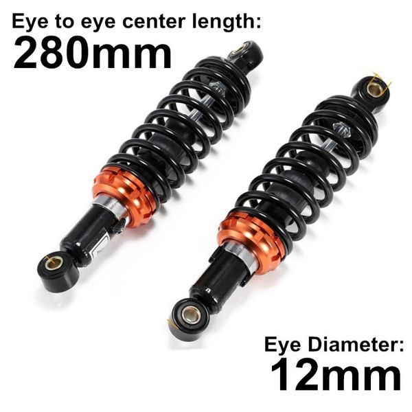 

black universal 11" 280mm air absorber motorcycle rear suspension spring damper replacement for