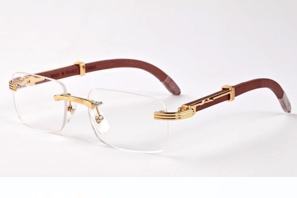 

2019 моды rimless солнцезащитные очки мужчины вуд и природа буффало хорн мужские вождения shade очки марка дизайнер очки вс стекла, White;black