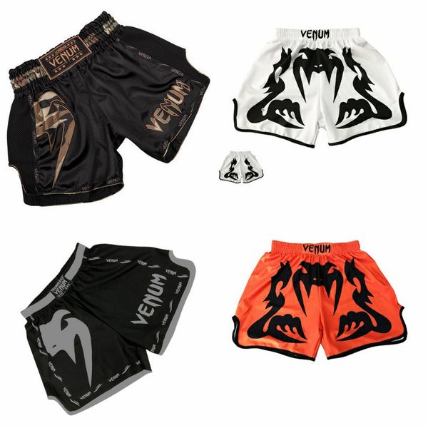 

rashguard mma shorts kick boxing muay thai printed boxing shorts boxe thai short mma kickboxing training fight wear kickbox, White;black