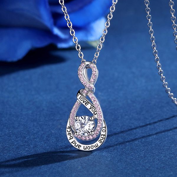 

angel caller 100% 925 sterling silver infinity love clear cz women pendant necklaces luxury fine jewelry girlfriend gift cyd360