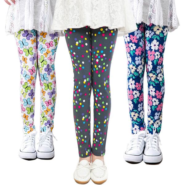 

2019 spring autumn korean new girls printed leggings wholesale children's pants, Blue
