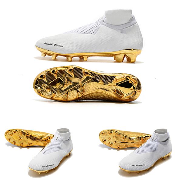 

white gold soccer cleats ronaldo cr7 original soccer shoes phantom vsn elite df fg football boots